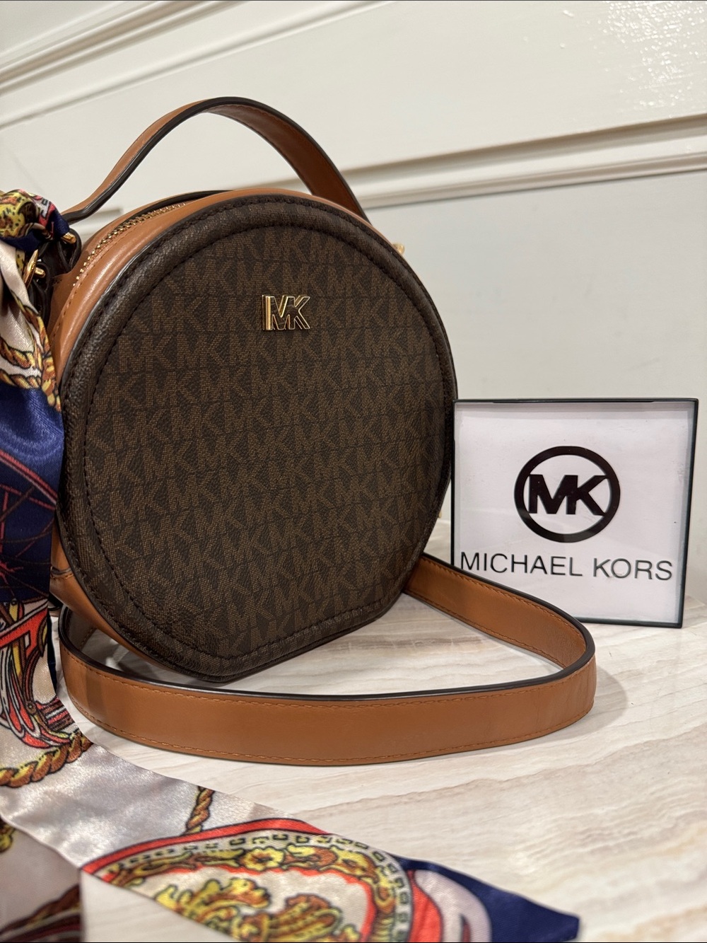 Michael Kors Bag Delaney Signature Logo Jet Set Canteen Crossbody EUC